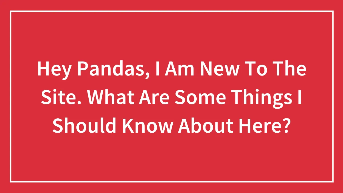Hey Pandas, I Am New To The Site. What Are Some Things I Should Know About Here?