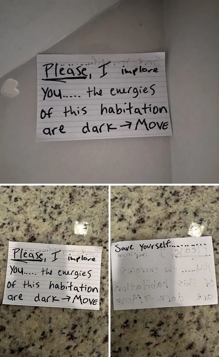 Creepy Note Inside Townhouse Closet