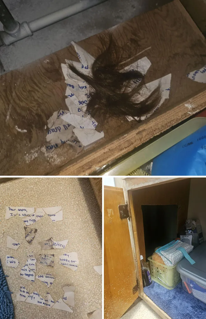 Found An Old Torn Up Note In A Pile Of Hair