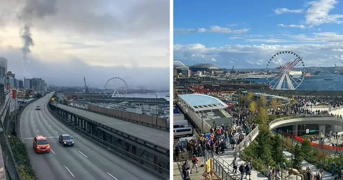 Seattle (Wa, USA) Before And After Viaduct Removal