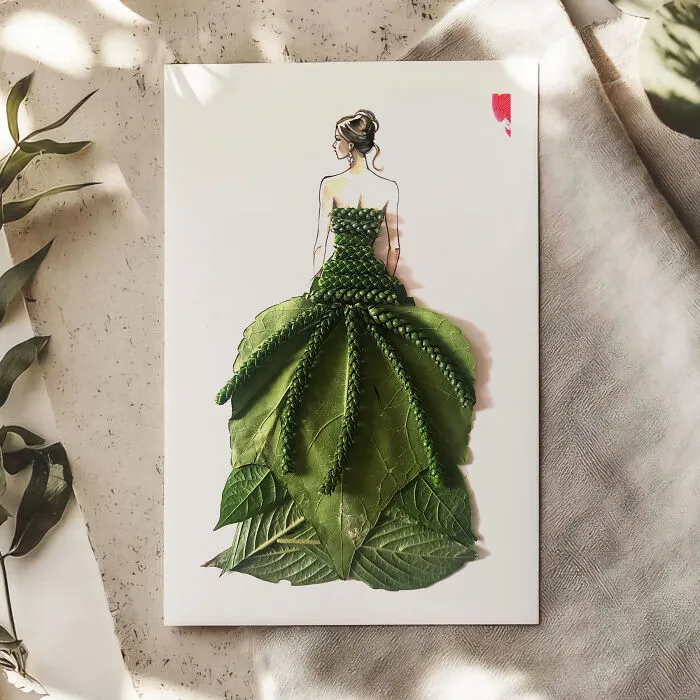 I Turn Leaves And Plants Into Dresses In My Fashion Illustrations (22 Pics)