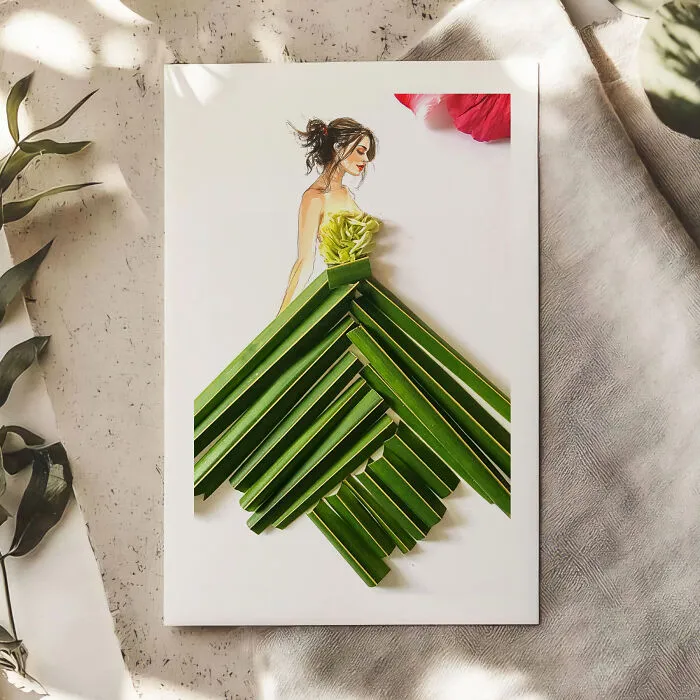 I Turn Leaves And Plants Into Dresses In My Fashion Illustrations (22 Pics)