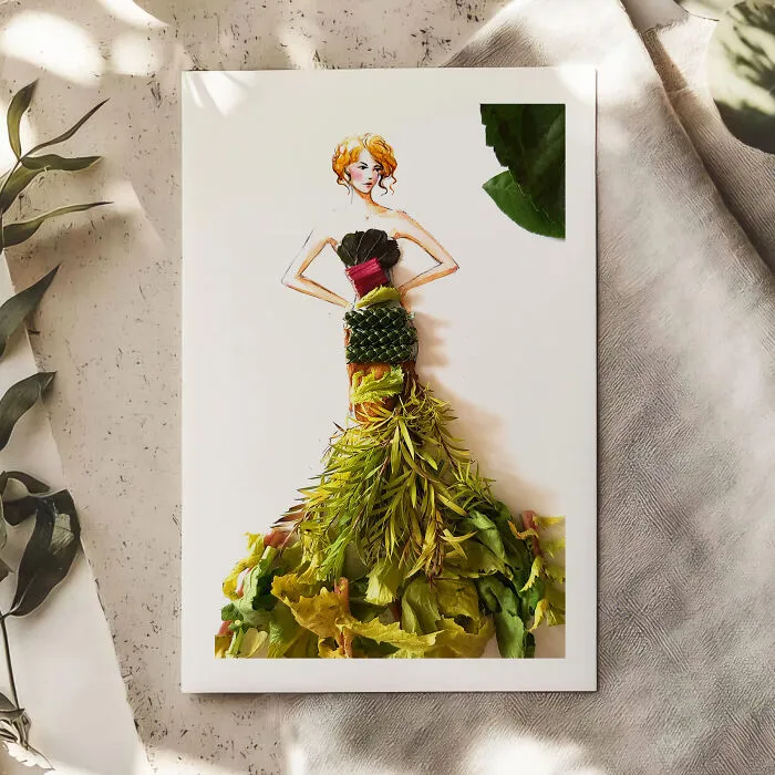 I Turn Leaves And Plants Into Dresses In My Fashion Illustrations (22 Pics)