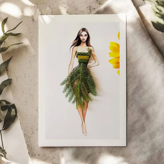 I Turn Leaves And Plants Into Dresses In My Fashion Illustrations (22 Pics)