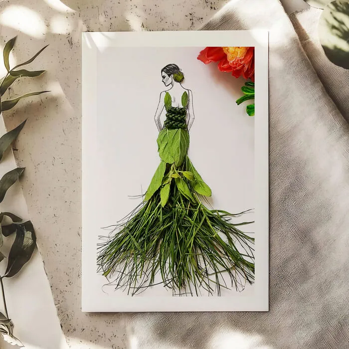 I Turn Leaves And Plants Into Dresses In My Fashion Illustrations (22 Pics)