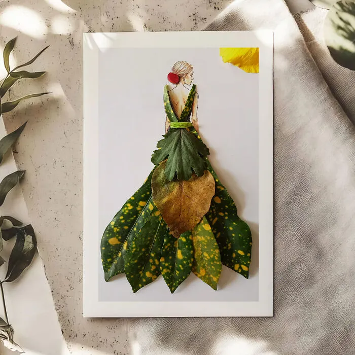 I Turn Leaves And Plants Into Dresses In My Fashion Illustrations (22 Pics)