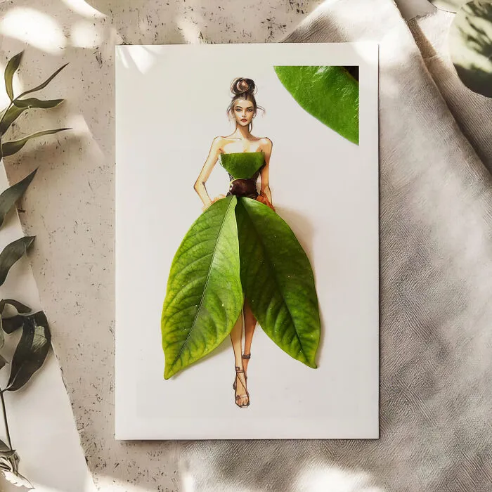 I Turn Leaves And Plants Into Dresses In My Fashion Illustrations (22 Pics)