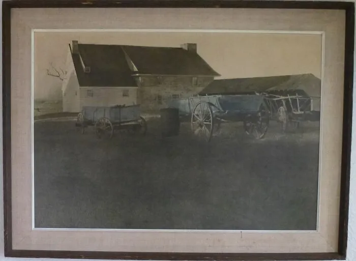 I Pulled This Old Frame Out Of The Trash And When I Turned It Around Saw This - Andrew Whyeth Print Of Marsh Hawk, Signed