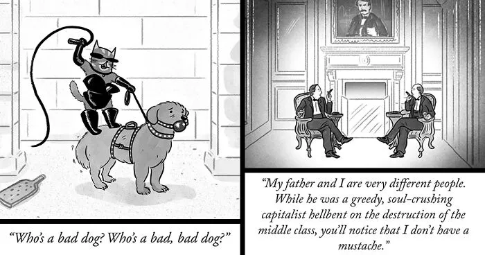 Artist Made 40 Clever Cartoons That Prove You Only Need One Frame To Tell A Story