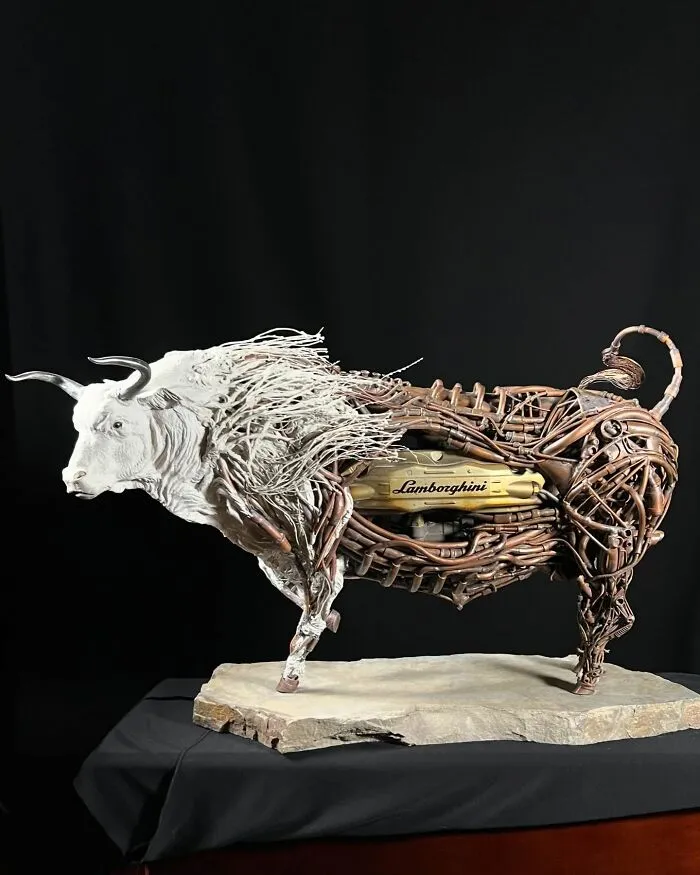 This Guy Makes Animal Sculptures From Junkyard Metal, And They're Hauntingly Beautiful (24 Pics)