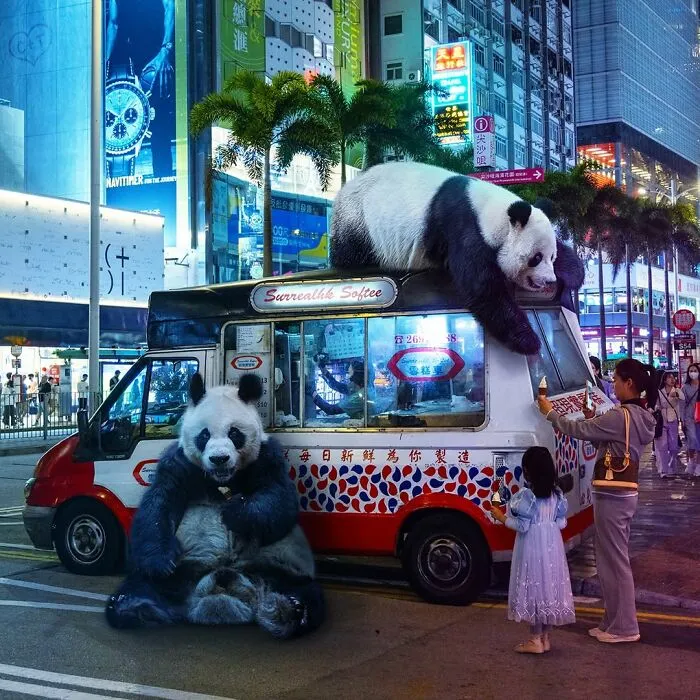 23 Surreal Panda Pics That Turn Everyday Hong Kong Into A Giant Playground