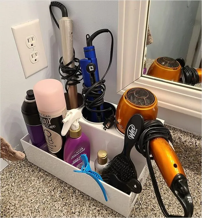 That Chaotic Mess Of Hot Tools And Tangled Cords On Your Bathroom Counter Can Finally Be Tamed With A <a Style="Display:inline;" Href="Https://Www.amazon.com/Niubee-Organizer-Countertop-Accessories-Toiletries/Dp/B093c3jg3h?ie=utf8&th=1&linkcode=ll1&tag=bpstingray-20&linkid=ca5abaa170828edff3c4f8fa3c785def&language=en_us&ref_=as_li_ss_tl" Target="_blank">    <span Style="Font: Inherit; Color: #d74b1f;"> Hair Styling Tool Organiser</Span>