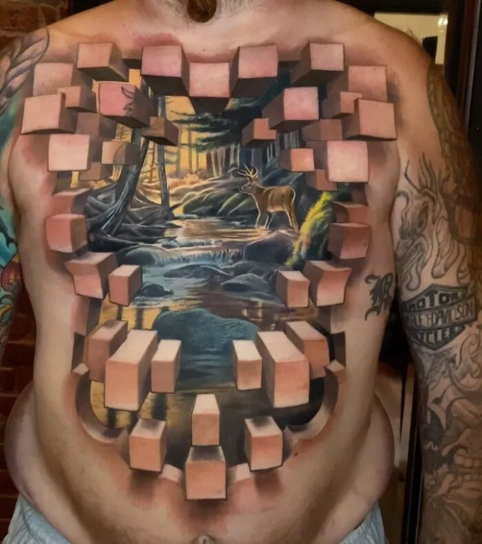 37 Surreal Tattoos That Turn Skin Into Optical Illusions (New Pics)