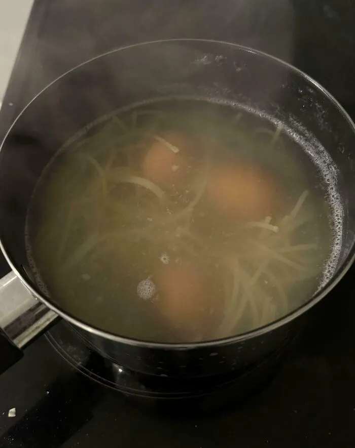 My GF Is Cooking Eggs With Pasta To Save Time
