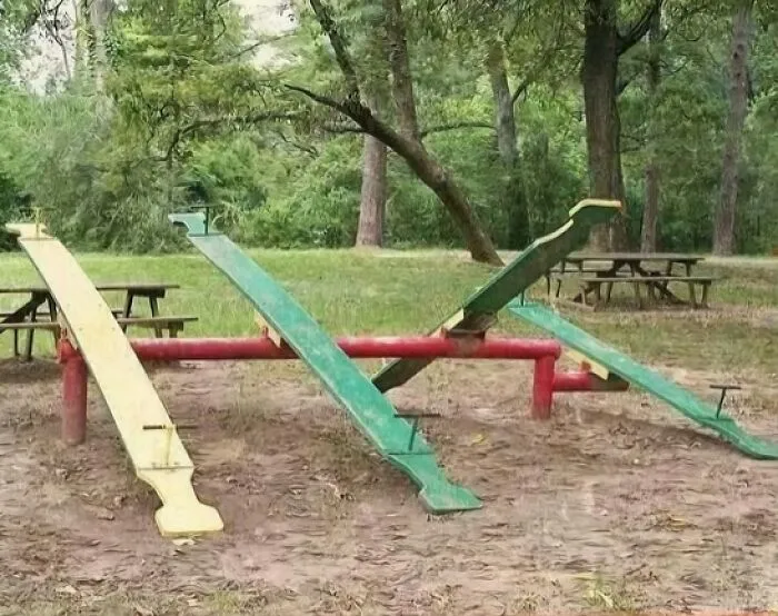 Teeter Totters Were Great Until Your Friend Jumped Off And You Slammed Your Rear Into The Ground