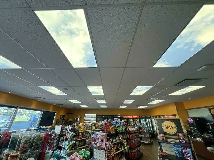 My Local Convenience Store Has Sky Box Diffusers Over Their Fluorescent Lights