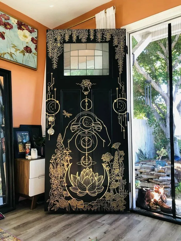 Friend Left Town And I Decided To Paint Her Door! (Don’t Worry She Had Mentioned Before She Wanted It Painted, I’m Crazy But Not That Crazy LOL)
