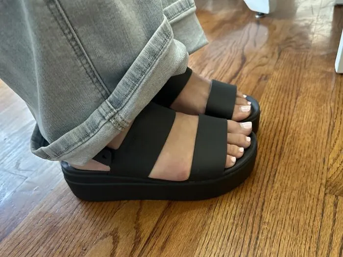A <a Style="Display:inline;" Href="Https://Www.amazon.com/Crocs-Brooklyn-Low-Wedge-Black/Dp/B07yqrfbnw?ie=utf8&th=1&psc=1&linkcode=ll1&tag=bpkangaroo-20&linkid=34b0ee9ac6a77a32ea97a3fa9d77b2bc&language=en_us&ref_=as_li_ss_tl" Target="_blank">    <span Style="Font: Inherit; Color: #d74b1f;"> Crocs Wedge Sandal</Span> Is For When You're Committed To The Hot Girl Summer Lifestyle, But You're Also Committed To Being Able To Feel Your Toes At The End Of The Night