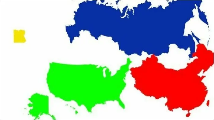 Color-coded world map showing different countries for funny maps related to geography and humor.