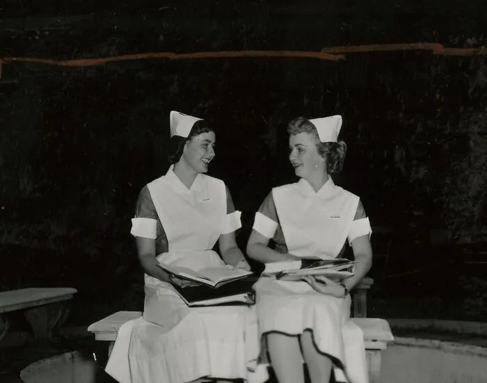 Student Nurse And Marianne Mcgrath '61, Post Class Discussion