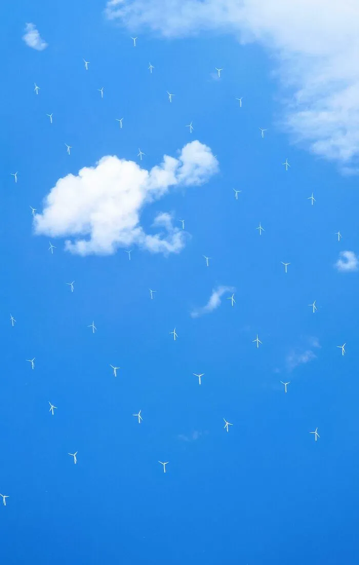 These Wind Turbines From My Plane Look Like They're Floating In The Sky