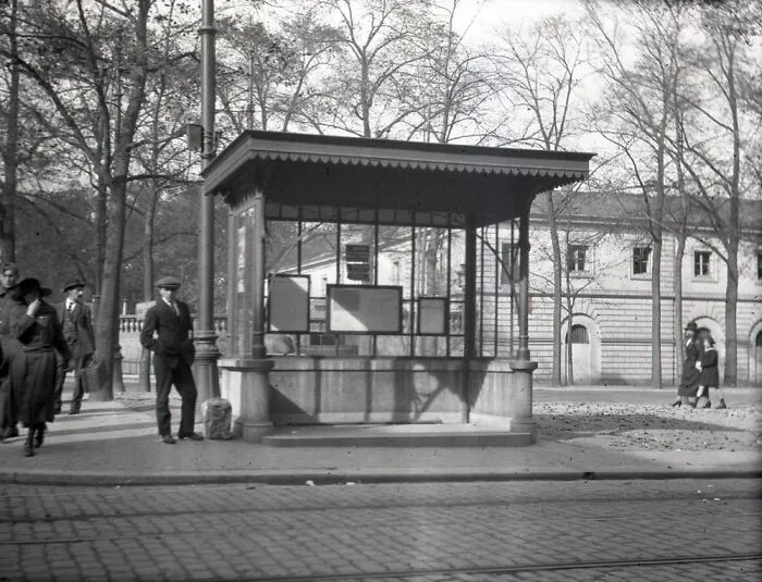Tram Stop In Brussels, October 1922