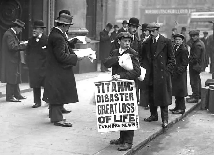 Ned Parfett, Paperboy, Outside The White Star Line Offices In London, 1912
