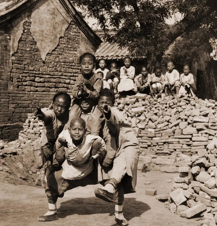 Peking Mission School Children At Play, The Dragon's Head, China, 1902