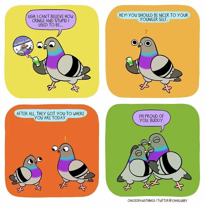 50 New Comics About A Pigeon Going Through Life And Mental Health Struggles By Chuck Mullin