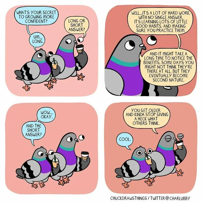 50 New Comics About A Pigeon Going Through Life And Mental Health Struggles By Chuck Mullin