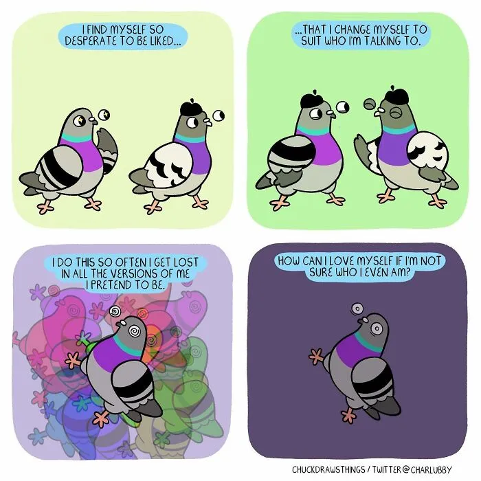 50 New Comics About A Pigeon Going Through Life And Mental Health Struggles By Chuck Mullin