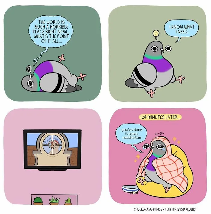 50 New Comics About A Pigeon Going Through Life And Mental Health Struggles By Chuck Mullin