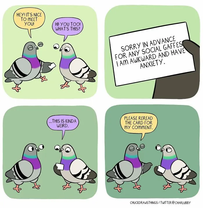50 New Comics About A Pigeon Going Through Life And Mental Health Struggles By Chuck Mullin