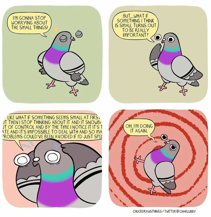 50 New Comics About A Pigeon Going Through Life And Mental Health Struggles By Chuck Mullin
