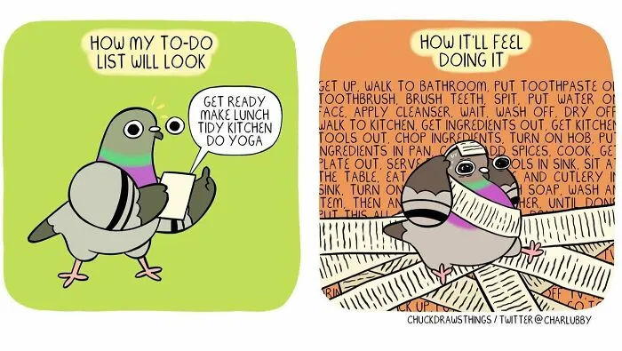 50 New Comics About A Pigeon Going Through Life And Mental Health Struggles By Chuck Mullin