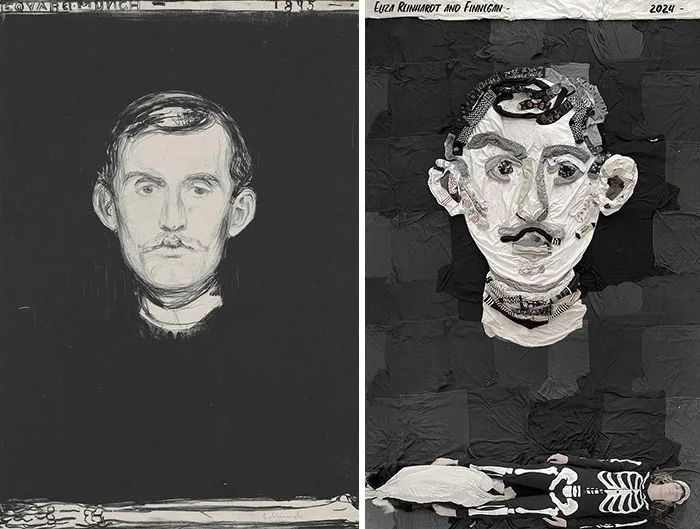 "Self-Portrait With A Skeleton Arm" By Edvard Munch, 1895