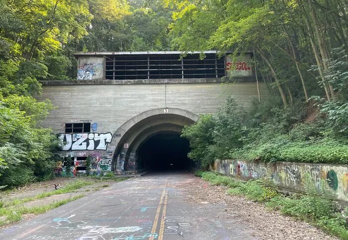 The 13-Mile Long Abandoned Pennsylvania Turnpike: No Motor Vehicles Are Allowed On The Property, But Bicycle Riders Are Free To Use It At Their Own Risk