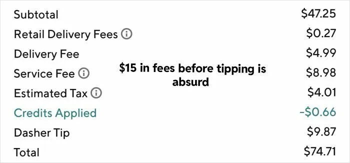 Door Dash Fees Are Out Of Control