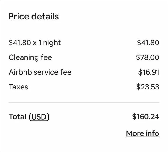 Airbnb Cleaning Fee Is Almost Double The Rate For The Night