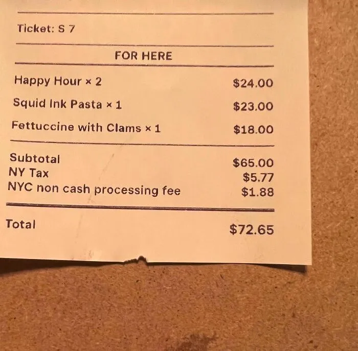 Non Cash Processing Fees At A Restaurant That Doesn’t Take Cash