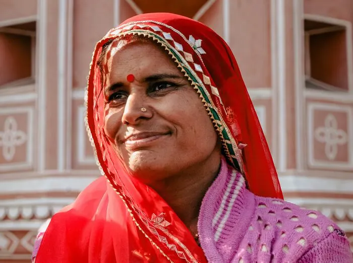 A Red Dot On The Forehead Of A Hindu Woman Means She Is Married