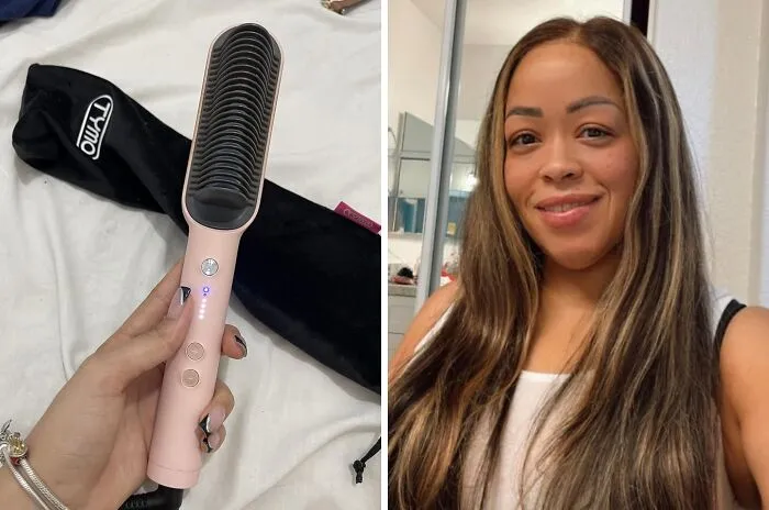 A <a Style="Display:inline;" Href="Https://Www.amazon.com/Hair-Straightener-Brush-Straightening-Anti-Scald/Dp/B07mmq4bzh?ie=utf8&th=1&linkcode=ll1&tag=bplobster-20&linkid=b174240142ebd64d192acfd89a01ec6a&language=en_us&ref_=as_li_ss_tl" Target="_blank">  <span Style="Font: Inherit; Color: #d74b1f;"> Tymo Hair Straightener Brush </Span> Makes Getting Sleek Hair So Fast You'll Actually Have Time To Make Breakfast For Once