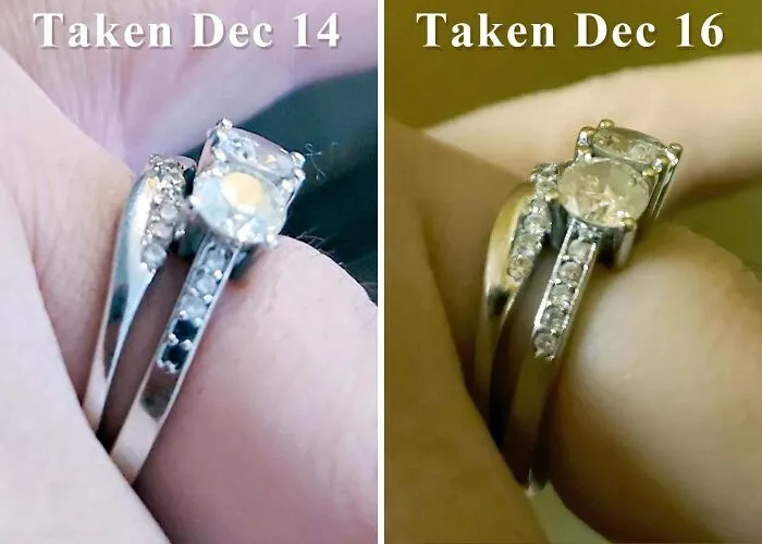 I Was At My Friend's And Noticed 2 Diamonds Of My Engagement Ring Were Missing