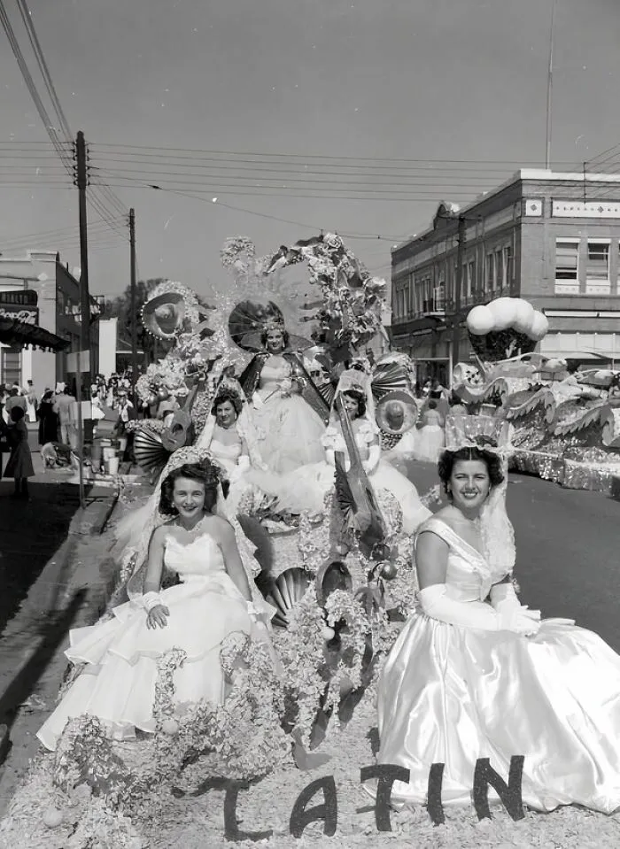 Women On A Float At The Gasparilla Parade, Tampa, Florida, USA, February 9, 1953
