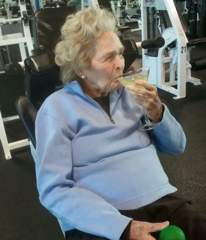 My Dad's Client At The Gym Turned 99 Today. She Is Out Of Dangs To Give