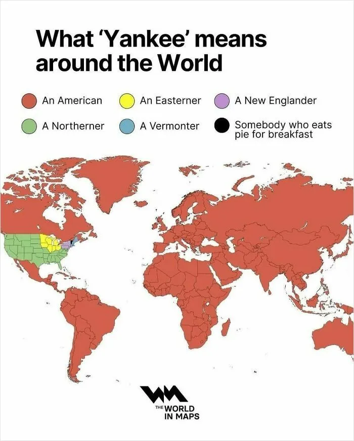 This Map Shows What The Word "Yankee" Means Around The World
