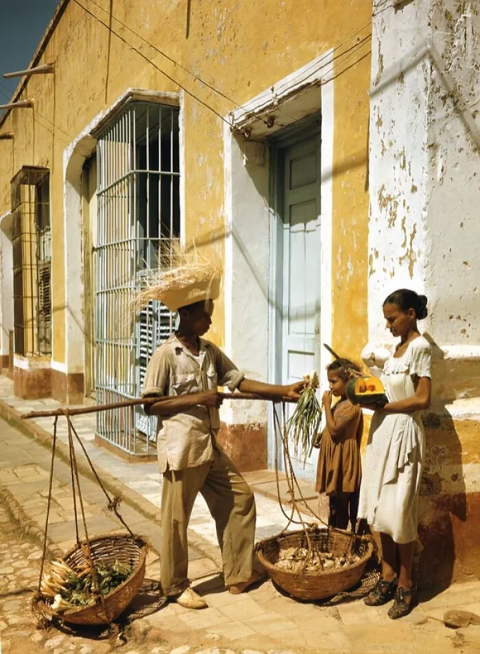 Street Vendor And Patrons, Havana, Cuba, 1950
