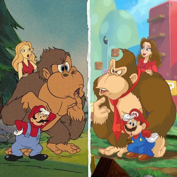 "Donkey Kong, Pauline And Mario From 1983 Until Now"