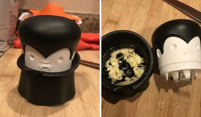The Irony Of Having A Tiny Vampire Mince Your Garlic For You Is An Everyday Joy With The <a Style="Display:inline;" Href="Https://Www.amazon.com/Gracula-Garlic-Twist-Crusher-Ototo/Dp/B076cttzkx?ie=utf8&linkcode=ll1&tag=bpbobcat-20&linkid=1f9a36f9b65ebaf2162496d569b5b50a&language=en_us&ref_=as_li_ss_tl" Target="_blank">  <span Style="Font: Inherit; Color: #d74b1f;"> Gracula Vampire Garlic Crusher </Span>