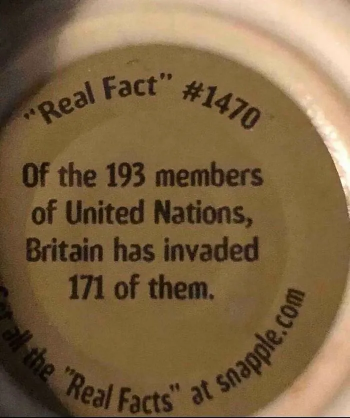 Fun Fact I Found On A Snapple Cap